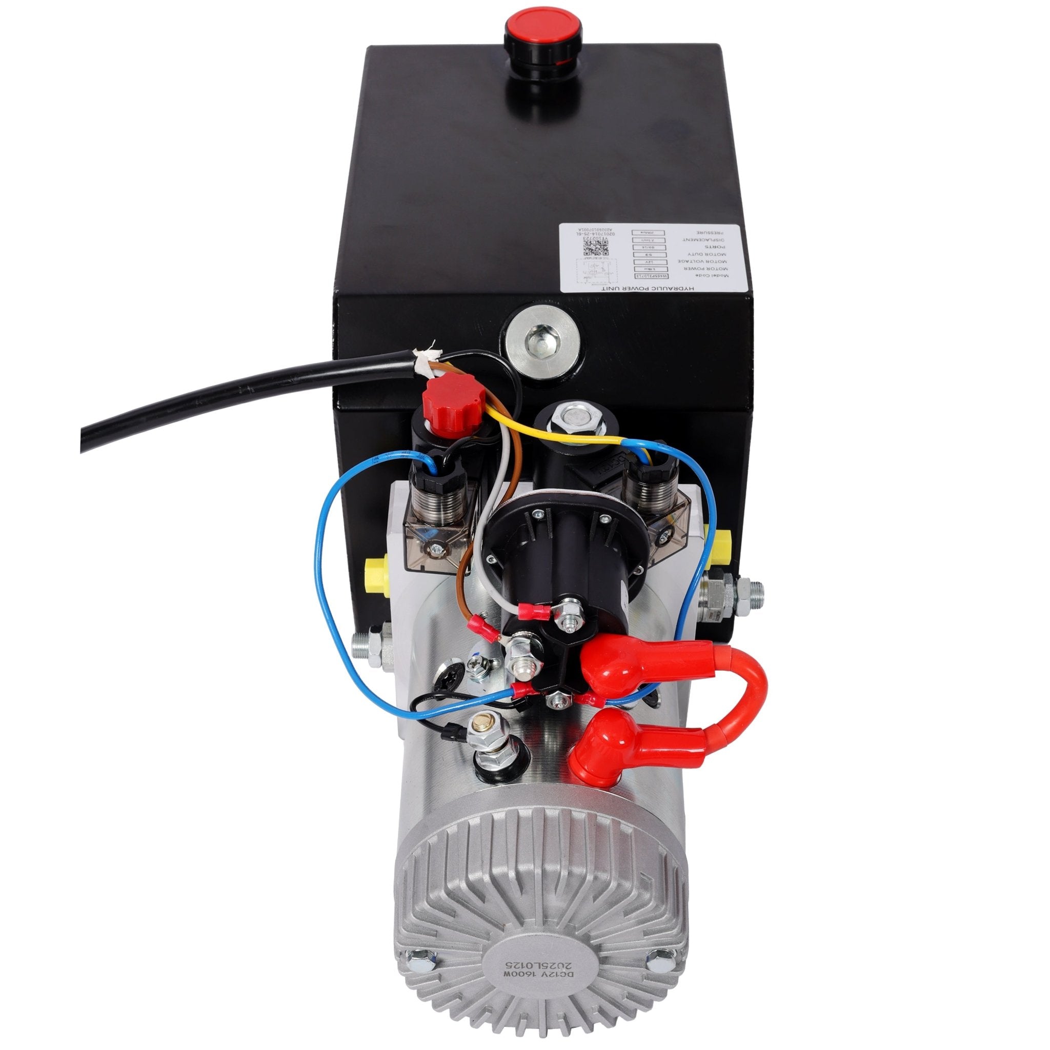 Heavy Duty Double Acting 12V DC Hydraulic Power Unit 6 Quart Steel Tank, Hydraulic Pump for Dump Trailers Aerial Platforms and Industrial Lifting Application with Remote Control - Fab Heavy Parts