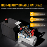 Heavy Duty Double Acting 12V DC Hydraulic Power Unit 6 Quart Steel Tank, Hydraulic Pump for Dump Trailers Aerial Platforms and Industrial Lifting Application with Remote Control - Fab Heavy Parts