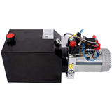 Heavy Duty Double Acting 12V DC Hydraulic Power Unit 6 Quart Steel Tank, Hydraulic Pump for Dump Trailers Aerial Platforms and Industrial Lifting Application with Remote Control - Fab Heavy Parts
