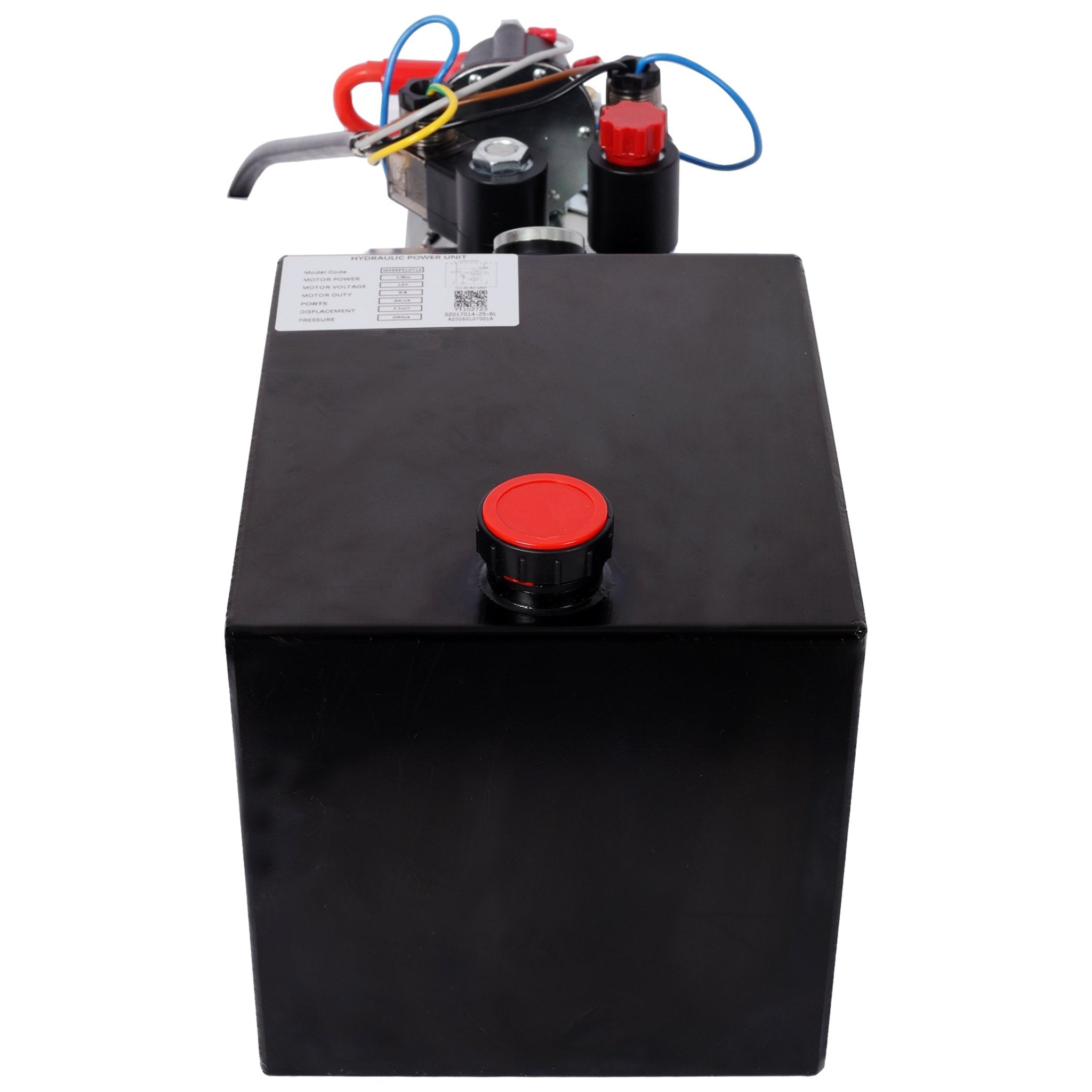 Heavy Duty Double Acting 12V DC Hydraulic Power Unit 6 Quart Steel Tank, Hydraulic Pump for Dump Trailers Aerial Platforms and Industrial Lifting Application with Remote Control - Fab Heavy Parts