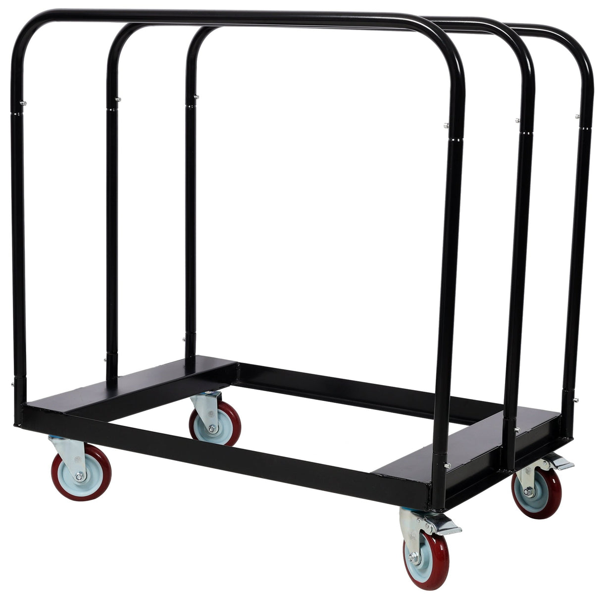 Heavy Duty Drywall Sheet Cart & Panel Dolly 1500 lbs Capacity 3 Side Handrails - Black - Fab Heavy Parts