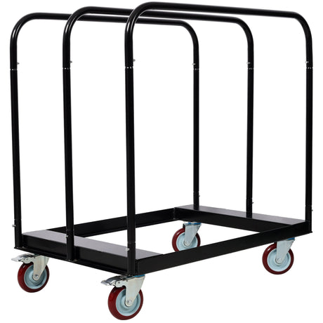 Heavy Duty Drywall Sheet Cart & Panel Dolly 1500 lbs Capacity 3 Side Handrails - Black - Fab Heavy Parts