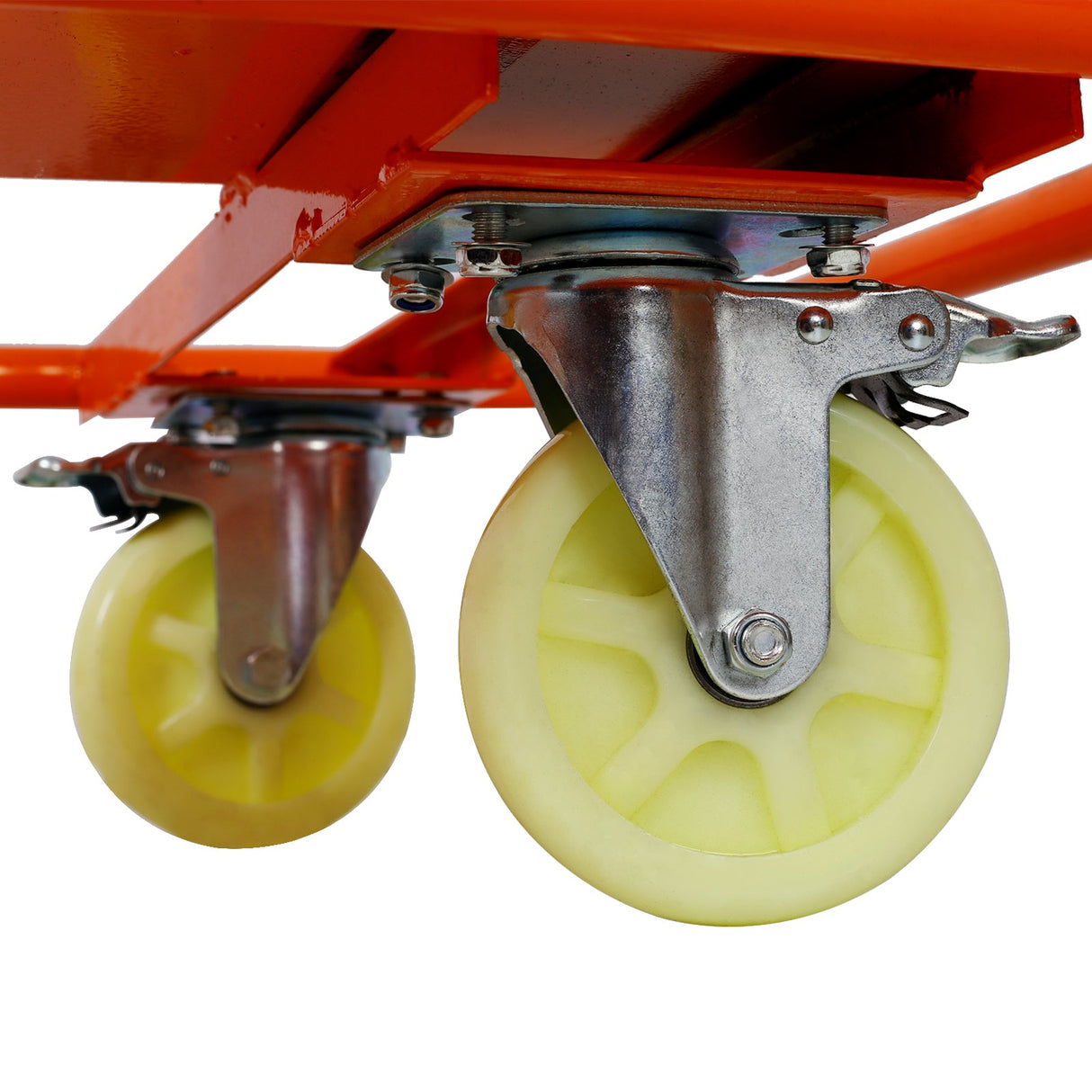 Heavy Duty Drywall Sheet Cart & Panel Dolly 1600lbs Load Capacity Casters with Brake - Orange - Fab Heavy Parts