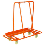 Heavy Duty Drywall Sheet Cart & Panel Dolly 1600lbs Load Capacity Casters with Brake - Orange - Fab Heavy Parts