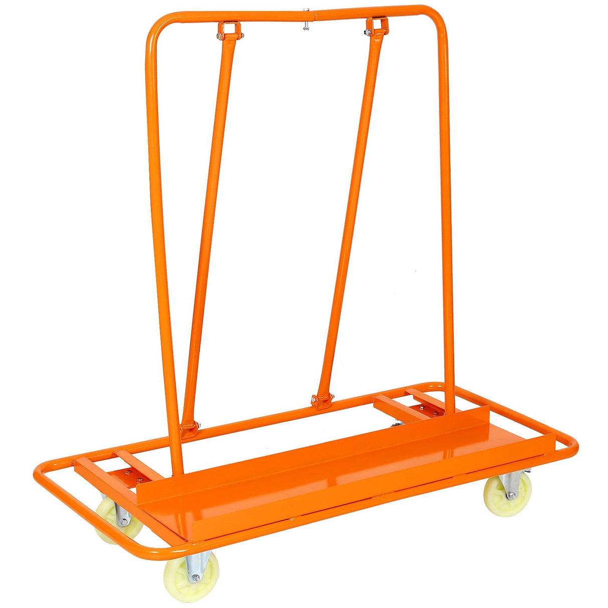 Heavy Duty Drywall Sheet Cart & Panel Dolly 1600lbs Load Capacity Casters with Brake - Orange - Fab Heavy Parts
