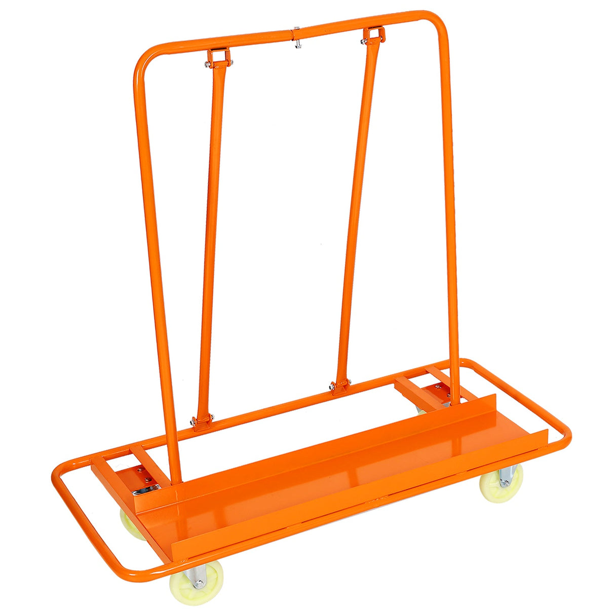 Heavy Duty Drywall Sheet Cart & Panel Dolly 1600lbs Load Capacity Casters with Brake - Orange - Fab Heavy Parts