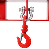 Heavy Duty Forklift Mobile Crane Attachment 4400 LBS Load Capacity Fork Lifting Hoist with Safety Hook & Dual Large T-Bolts - Red - Fab Heavy Parts
