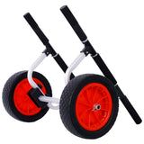 Heavy Duty Kayak Cart Width Adjustable Canoe with 12inch Flatfree Beach Wheels Boat Dolly Trolley with Airless - Fab Heavy Parts