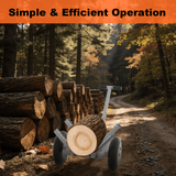 Heavy Duty Log Dolly with 16" Pneumatic Tires 460 lbs Capacity Fits Logs up to 20" Diameter Steel Frame Log Hauler with 7 ft Chain & Strap for Firewood & Forestry Transport - Fab Heavy Parts