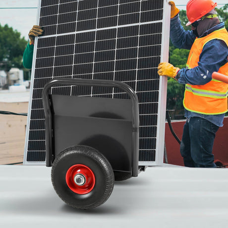 Heavy Duty Panel Dolly Slab Dolly 10" Solid Rubber Tires 1000 LBS All - Terrain Movement for Heavy Drywall Sheet & Door Material - Black - Fab Heavy Parts