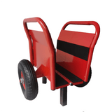 Heavy Duty Panel Dolly Slab Two Nice Handles 10" Solid Rubber Tires Super Weight 1000 LBS All - Terrain Movement - Red - Fab Heavy Parts