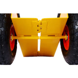 Heavy Duty Panel Dolly Slab with Handle & 2 10" Pneumatic Tires Wheels 600LBS Load Capacity - Yellow - Fab Heavy Parts
