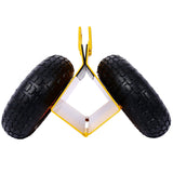 Heavy Duty Panel Dolly Slab with Handle & 2 10" Pneumatic Tires Wheels 600LBS Load Capacity - Yellow - Fab Heavy Parts