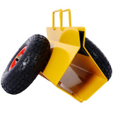 Heavy Duty Panel Dolly Slab with Handle & 2 10" Pneumatic Tires Wheels 600LBS Load Capacity - Yellow - Fab Heavy Parts