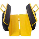 Heavy Duty Panel Dolly Slab with Handle & 2 10" Pneumatic Tires Wheels 600LBS Load Capacity - Yellow - Fab Heavy Parts