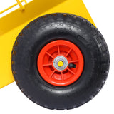 Heavy Duty Panel Dolly Slab with Handle & 2 10" Pneumatic Tires Wheels 600LBS Load Capacity - Yellow - Fab Heavy Parts