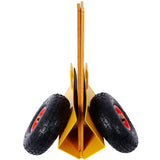 Heavy Duty Panel Dolly Slab with Handle & 2 10" Pneumatic Tires Wheels 600LBS Load Capacity - Yellow - Fab Heavy Parts