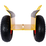 Heavy Duty Panel Dolly Slab with Handle & 2 10" Pneumatic Tires Wheels 600LBS Load Capacity - Yellow - Fab Heavy Parts
