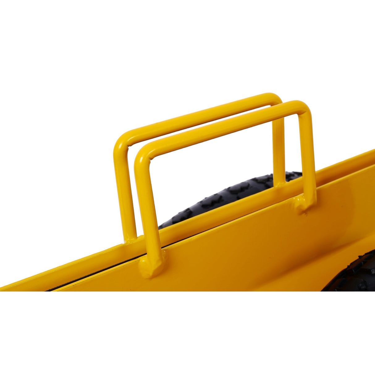 Heavy Duty Panel Dolly Slab with Handle & 2 10" Pneumatic Tires Wheels 600LBS Load Capacity - Yellow - Fab Heavy Parts
