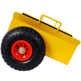 Heavy Duty Panel Dolly Slab with Handle & 2 10" Pneumatic Tires Wheels 600LBS Load Capacity - Yellow - Fab Heavy Parts