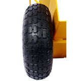 Heavy Duty Panel Dolly Slab with Handle & 2 10" Pneumatic Tires Wheels 600LBS Load Capacity - Yellow - Fab Heavy Parts