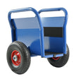 Heavy Duty Panel Slab Dolly Two Handles 10" Solid Rubber Tires 1000 LBS Capacity - Blue - Fab Heavy Parts
