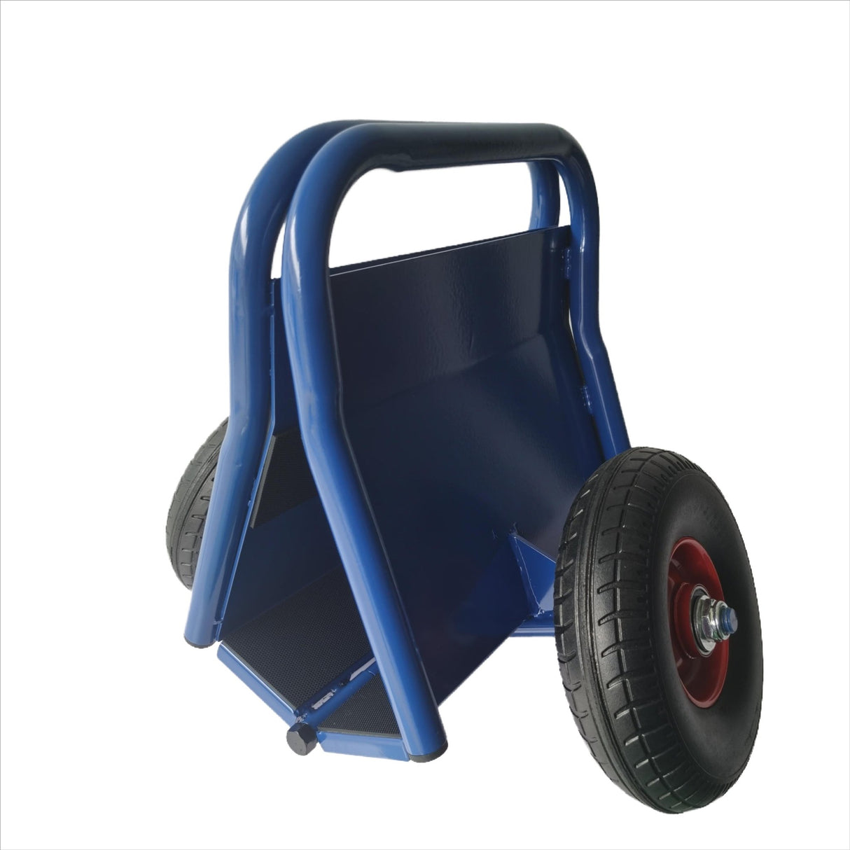 Heavy Duty Panel Slab Dolly Two Handles 10" Solid Rubber Tires 1000 LBS Capacity - Blue - Fab Heavy Parts