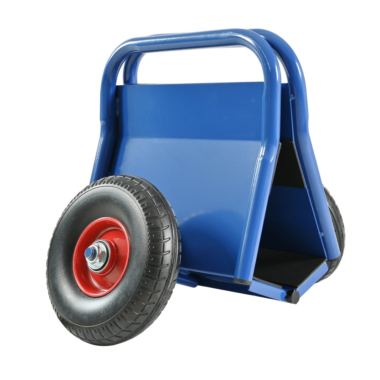 Heavy Duty Panel Slab Dolly Two Handles 10" Solid Rubber Tires 1000 LBS Capacity - Blue - Fab Heavy Parts