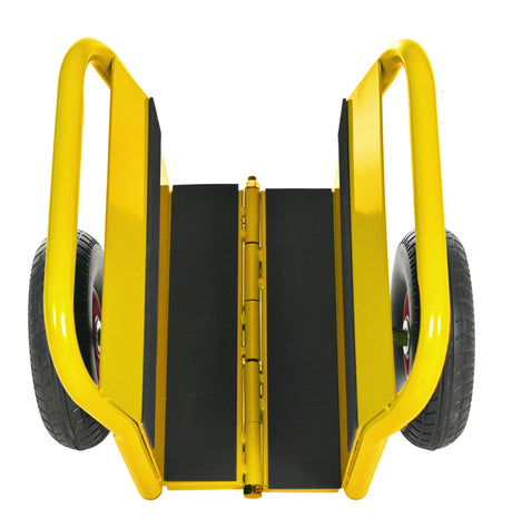 Heavy Duty Panel Slab Dolly Two Handles 10" Solid Rubber Tires 1000 LBS Capacity - Yellow - Fab Heavy Parts