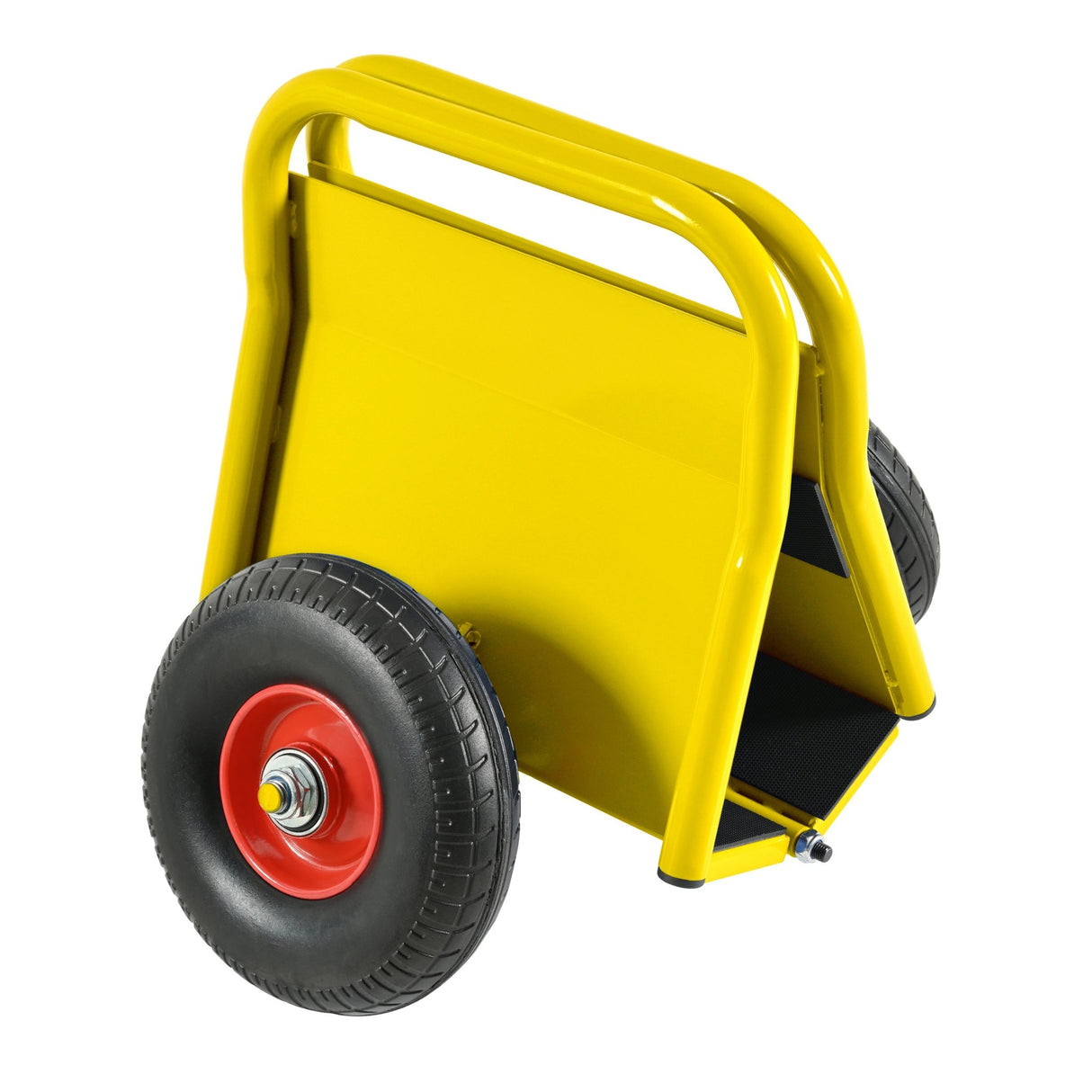 Heavy Duty Panel Slab Dolly Two Handles 10" Solid Rubber Tires 1000 LBS Capacity - Yellow - Fab Heavy Parts