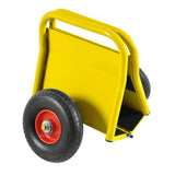 Heavy Duty Panel Slab Dolly Two Handles 10" Solid Rubber Tires 1000 LBS Capacity - Yellow - Fab Heavy Parts