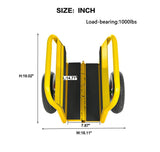 Heavy Duty Panel Slab Dolly Two Handles 10" Solid Rubber Tires 1000 LBS Capacity - Yellow - Fab Heavy Parts