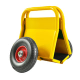 Heavy Duty Panel Slab Dolly Two Handles 10" Solid Rubber Tires 1000 LBS Capacity - Yellow - Fab Heavy Parts