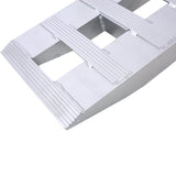 Heavy - Duty Ramps with Top Hook Attaching End Universal Loading 84" X 14" 6600 LBS 1 Pair 2 Ramps Silver Aluminum - Fab Heavy Parts