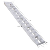 Heavy - Duty Ramps with Top Hook Attaching End Universal Loading 84" X 14" 6600 LBS 1 Pair 2 Ramps Silver Aluminum - Fab Heavy Parts