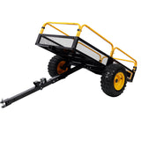 Heavy - Duty Tow - Behind Dump Cart 1000 lbs Load Capacity for ATV UTV Lawn Mower Tractor Yard Garden Farm Hauling - Yellow - Fab Heavy Parts