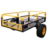 Heavy - Duty Tow - Behind Dump Cart 1000 lbs Load Capacity for ATV UTV Lawn Mower Tractor Yard Garden Farm Hauling - Yellow - Fab Heavy Parts