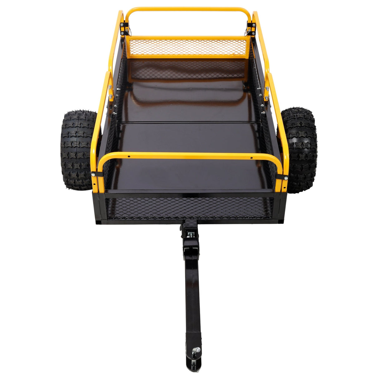 Heavy - Duty Tow - Behind Dump Cart 1000 lbs Load Capacity for ATV UTV Lawn Mower Tractor Yard Garden Farm Hauling - Yellow - Fab Heavy Parts