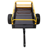 Heavy - Duty Tow - Behind Dump Cart 1000 lbs Load Capacity for ATV UTV Lawn Mower Tractor Yard Garden Farm Hauling - Yellow - Fab Heavy Parts