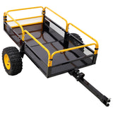 Heavy - Duty Tow - Behind Dump Cart 1000 lbs Load Capacity for ATV UTV Lawn Mower Tractor Yard Garden Farm Hauling - Yellow - Fab Heavy Parts