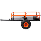 Heavy - Duty Tow - Behind Dump Cart 1500 lbs Load Capacity for ATV UTV Lawn Mower Tractor Yard Garden Farm Hauling - Orange - Fab Heavy Parts