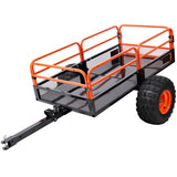 Heavy - Duty Tow - Behind Dump Cart 1500 lbs Load Capacity for ATV UTV Lawn Mower Tractor Yard Garden Farm Hauling - Orange - Fab Heavy Parts