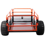 Heavy - Duty Tow - Behind Dump Cart 1500 lbs Load Capacity for ATV UTV Lawn Mower Tractor Yard Garden Farm Hauling - Orange - Fab Heavy Parts