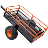 Heavy - Duty Tow - Behind Dump Cart 1500 lbs Load Capacity for ATV UTV Lawn Mower Tractor Yard Garden Farm Hauling - Orange - Fab Heavy Parts
