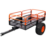Heavy - Duty Tow - Behind Dump Cart 1500 lbs Load Capacity for ATV UTV Lawn Mower Tractor Yard Garden Farm Hauling - Orange - Fab Heavy Parts