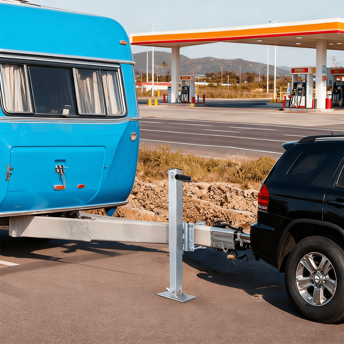 Heavy Duty Trailer Jack Fixed Mount w/ Drop Leg 28.6 in. Lift Max Load 2,500 Lbs - Fab Heavy Parts