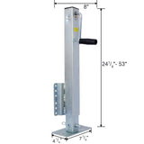 Heavy Duty Trailer Jack Fixed Mount w/ Drop Leg 28.6 in. Lift Max Load 2,500 Lbs - Fab Heavy Parts