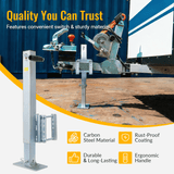 Heavy Duty Trailer Jack Fixed Mount w/ Drop Leg 28.6 in. Lift Max Load 2,500 Lbs - Fab Heavy Parts