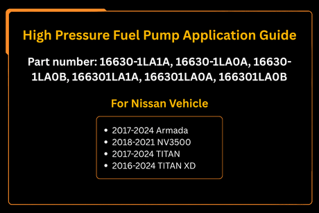 High Pressure Fuel Pump 16630 - 1LA1A 16630 - 1LA0B for Nissan Vehicle 2017 - 2024 Armada TITAN 2018 - 2021 NV3500 - Fab Heavy Parts