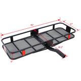 Hitch Mount Cargo Carrier Basket 60" X 21" X 6" with Waterproof Cargo Bag 56" X 20" X 20" 500 Lbs Capacity - Fab Heavy Parts